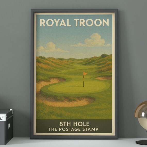 Royal Troon 8th Hole The Postage Stamp Vintage Golf Course Poster