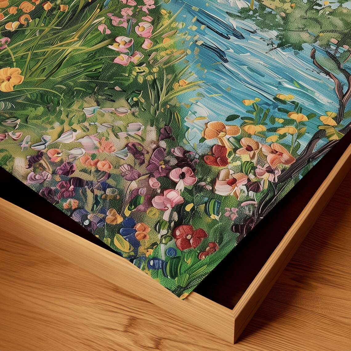 Monet-Inspired Willow Pond Garden Art Print - Image 2