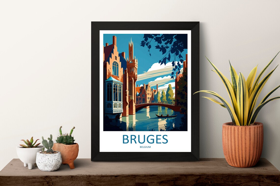 Bruges Travel Print Gift For Art Lovers Poster - Image 3