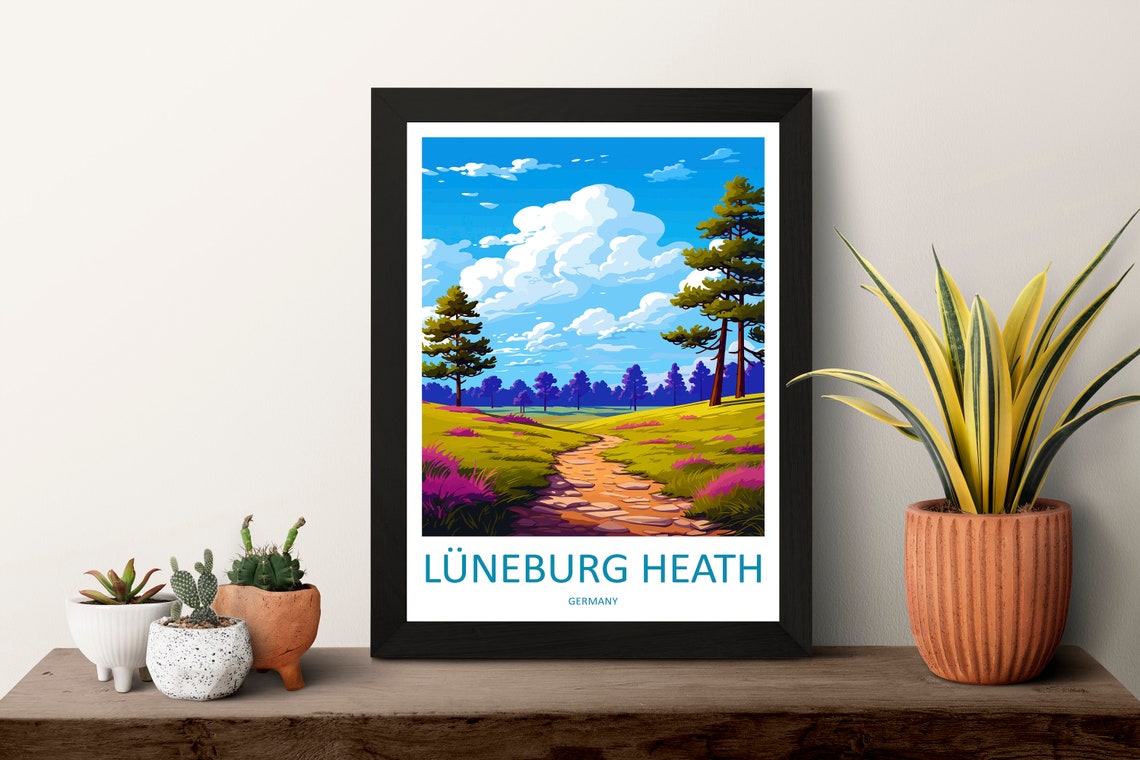 Luneburg Heath Germany Heather Meadow Path Country Trail Poster - Image 3