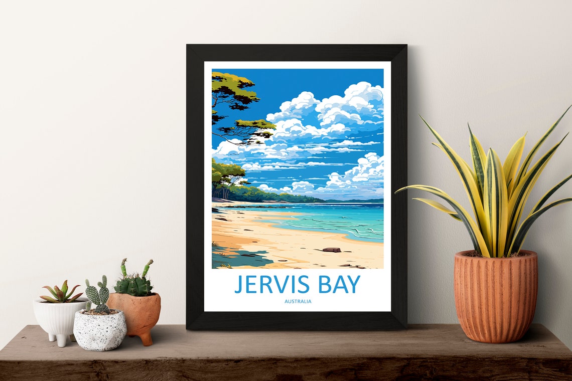 Jervis Bay Australia White Sand Beach Bush Scene Travel Poster - Image 3