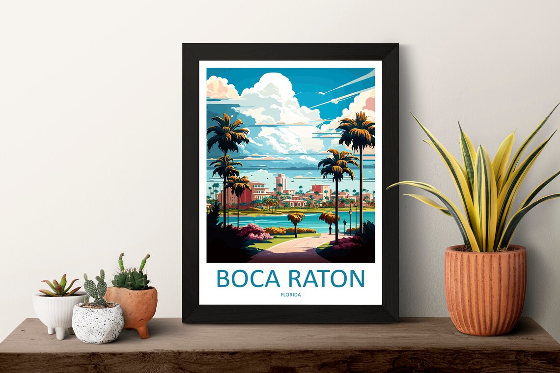 Boca Raton Travel Poster, Florida Place Print - Image 3
