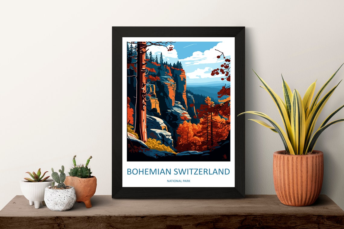 Bohemian Switzerland National Park Sandstone Cliffs Forest Poster - Image 3