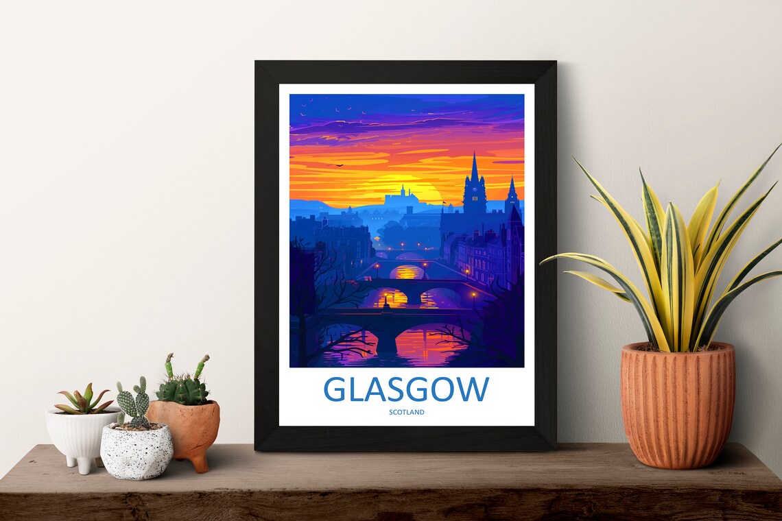 Glasgow Travel Poster, Scotland Place Print - Image 3
