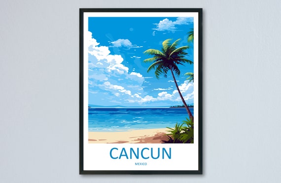 Cancun Travel Poster, Latin America Wall Decor