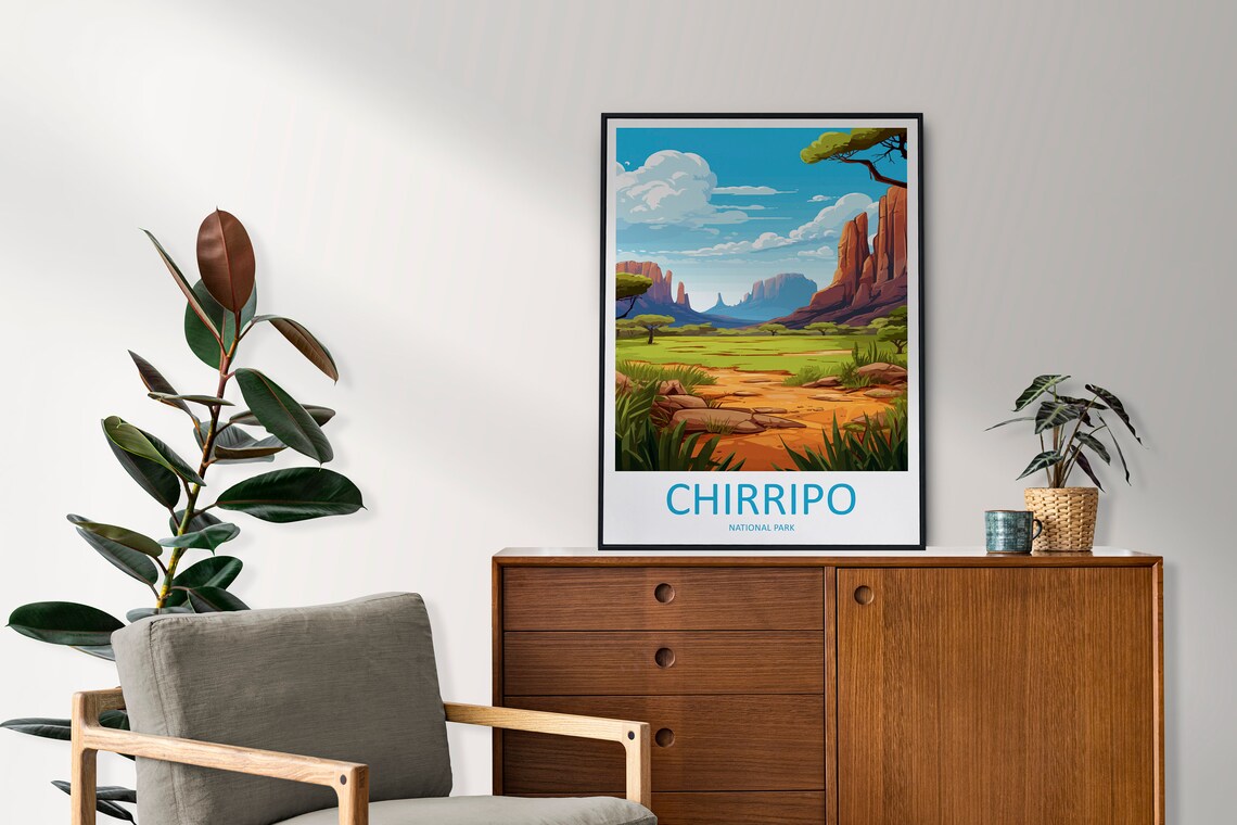 Chirripo National Park Canyon Red Rock Valley Vintage Travel Poster - Image 2