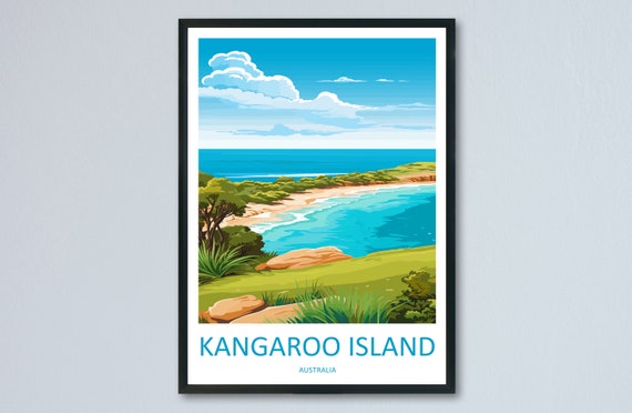 Kangaroo Island Travel Print Wall Art Kangaroo Island Wall Hanging Home Dcor Kangaroo Island Gift Art Lovers Wall Art Australia Poster Deco