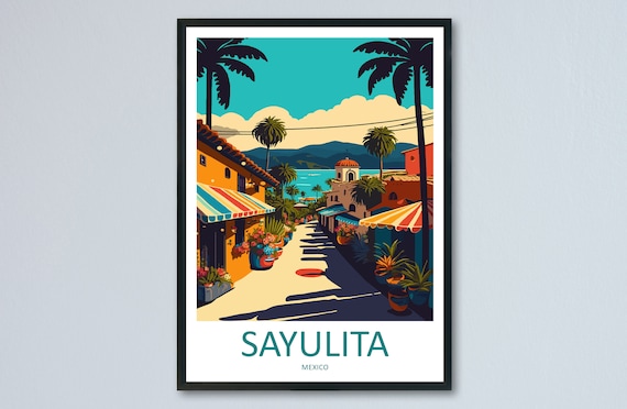 Sayulita Travel Poster, Mexico Wall Art