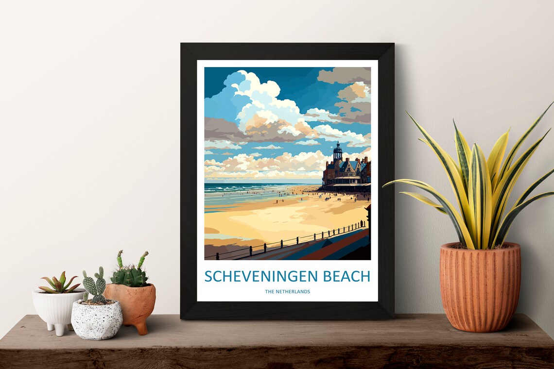 Scheveningen Beach Travel Poster, Netherlands Art Print - Image 3