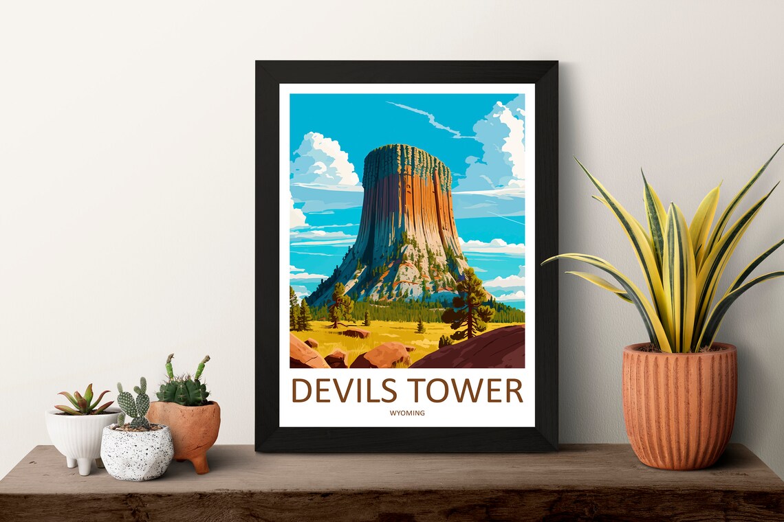 Devils Tower Travel Poster, Wyoming Wall Art - Image 3