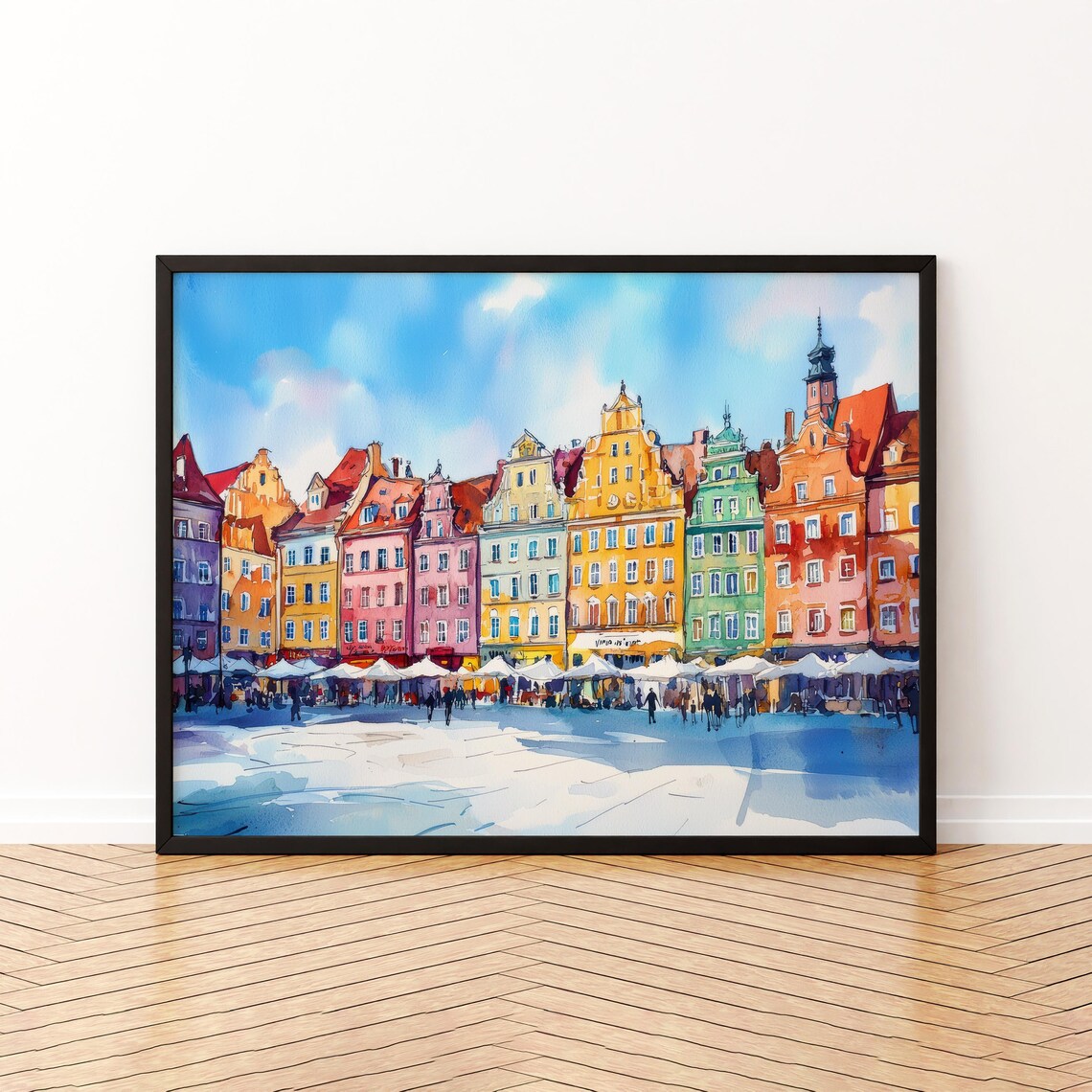 Wrocaw Poland Watercolor Poster Wroclaw Travel Print Cityscape Painting Old Town Wall Art Europe Decor Souvenir