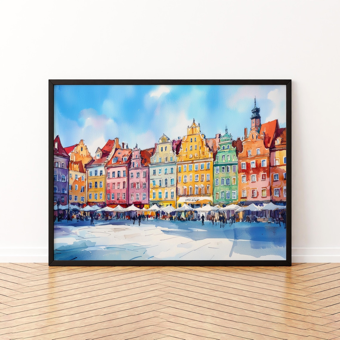 Wroclaw Poland Old Town Market Square Watercolor Europe Travel Print