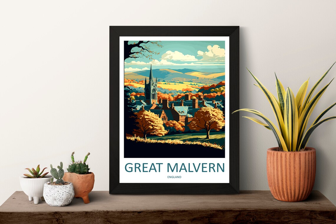 Great Malvern Travel Poster, England Wall Art - Image 3