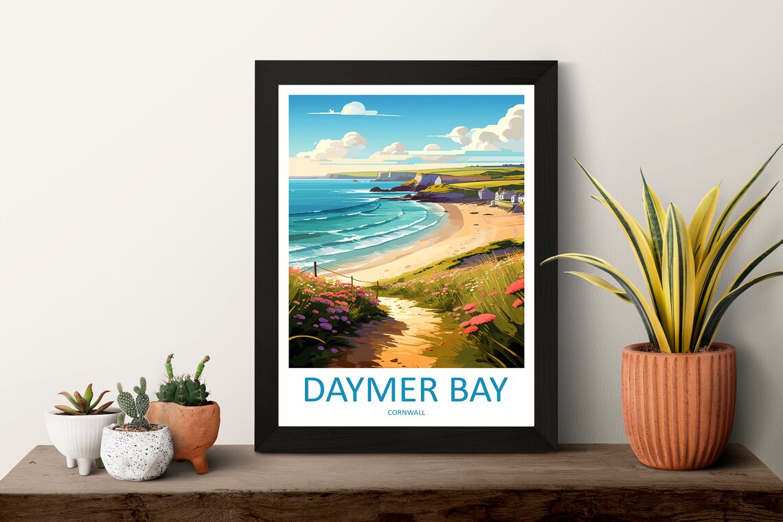 Daymer Bay Travel Poster, Cornwall Wall Art - Image 3