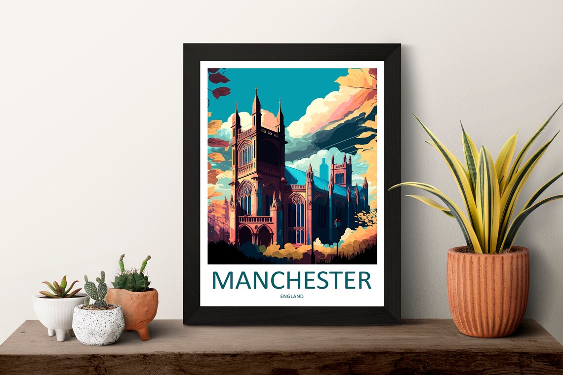 Manchester Travel Poster, England Place Art - Image 3