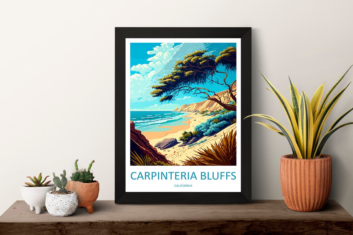 Carpinteria Bluffs Golden Sandy Beach Windswept Coast Poster - Image 3