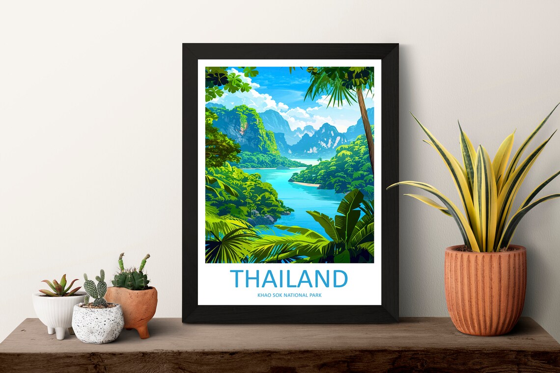 Khao Sok National Park Travel Poster, Thailand Trip - Image 3