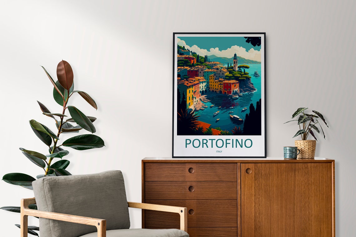 Portofino Travel Poster, Italy Wall Art - Image 2