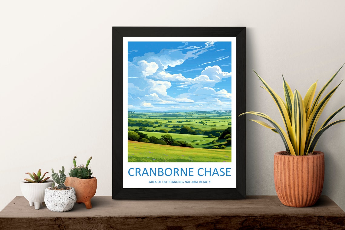 Cranborne Chase Rolling Chalk Downland Big Sky AONB Travel Poster - Image 3