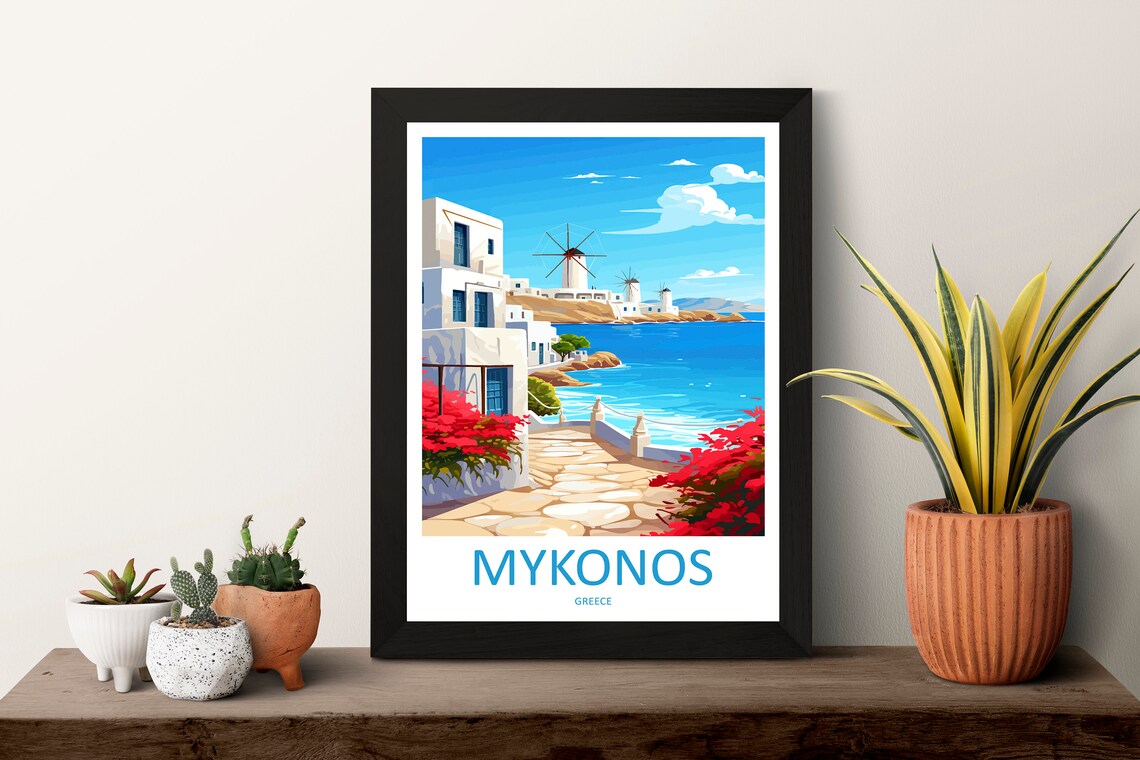 Mykonos Travel Print, Greece Wall Poster - Image 3