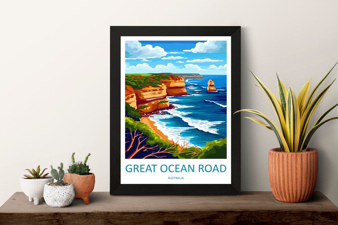 Great Ocean Road Australia Sea Cliffs Scenic Drive Coastal Poster - Image 3
