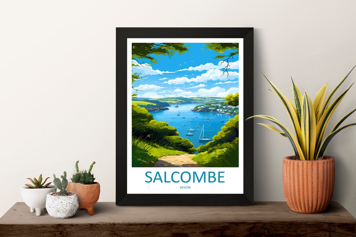 Salcombe Devon England Sailboat Estuary Summer Travel Poster - Image 3