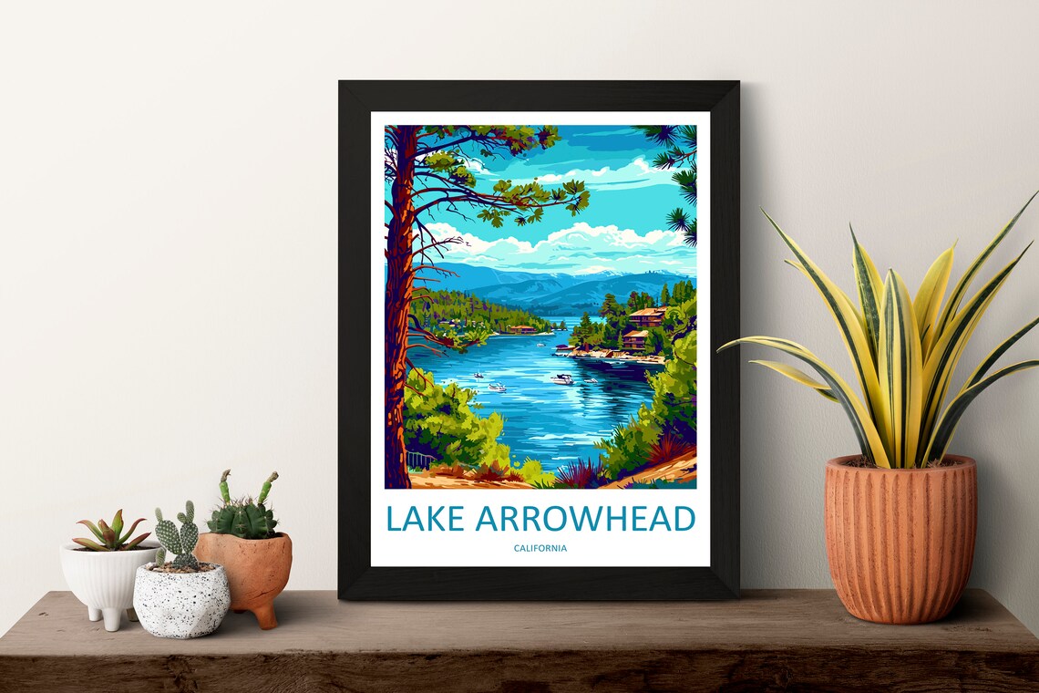 Lake Arrowhead Travel Poster, California Wall Art - Image 3