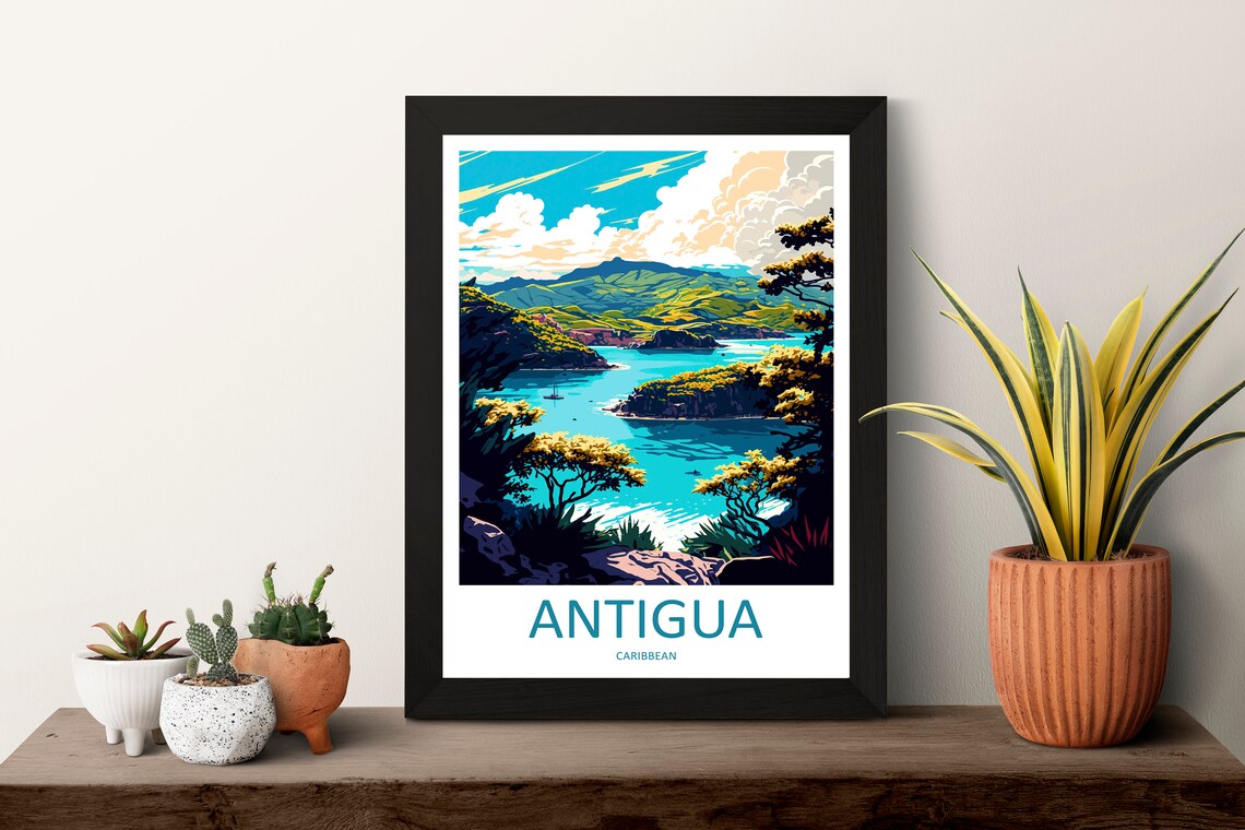 Antigua Travel Poster, Caribbean Decor Print - Image 3