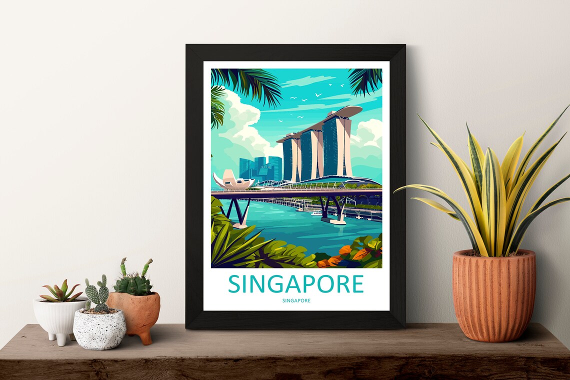Marina Bay Sands Travel Poster, Singapore Landmark - Image 3