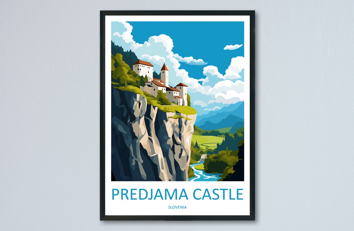 Predjama Castle Slovenia Cliff Castle Valley Landmark Poster