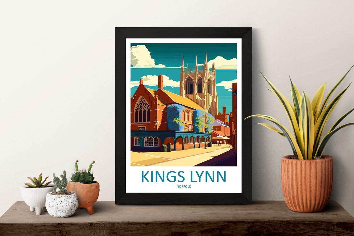 Kings Lynn Norfolk Minster Church Historic Market Town View Poster - Image 3