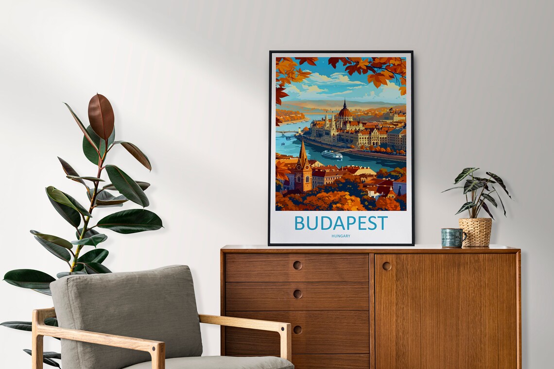 Budapest Travel Poster, Hungary Place Wall Decor - Image 2