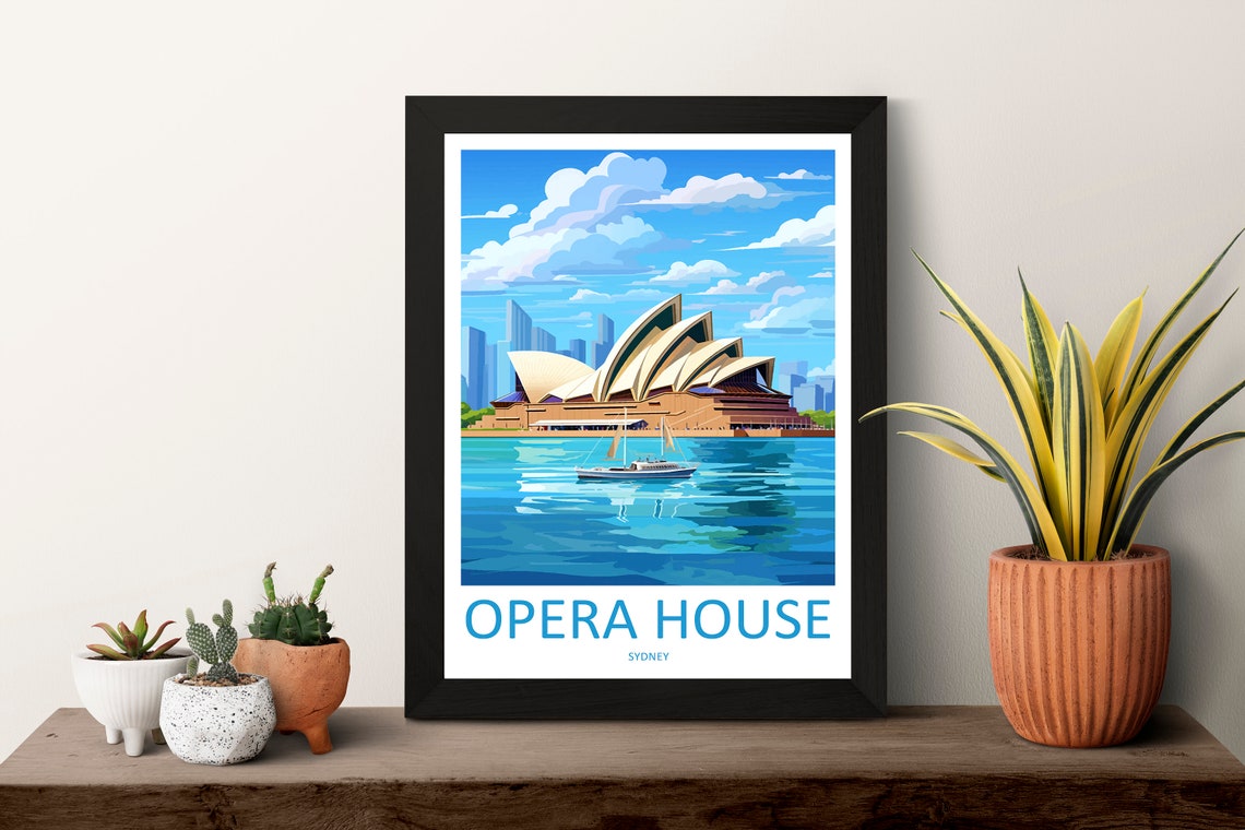 Sydney Opera House Iconic White Sails on Blue Harbour Poster - Image 3