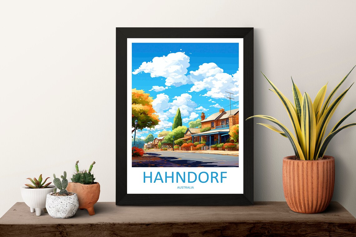 Hahndorf Village Street German Heritage Australia Travel Poster - Image 3