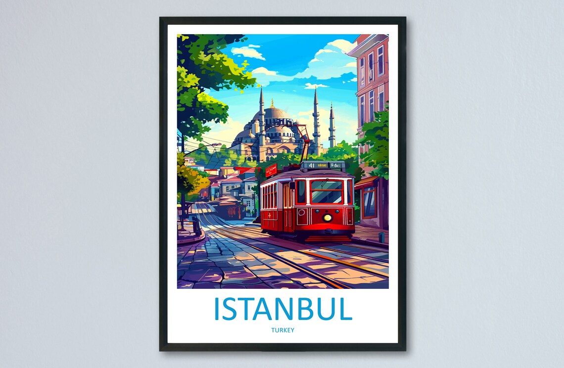 Istanbul Travel Print, Turkey Wall Art Print