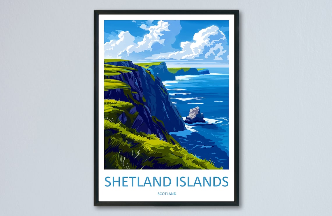 Shetland Travel Print, Scotland Art Print