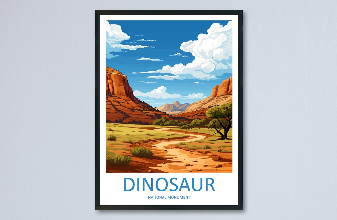 Dinosaur National Monument Travel Poster, Utah Landmark