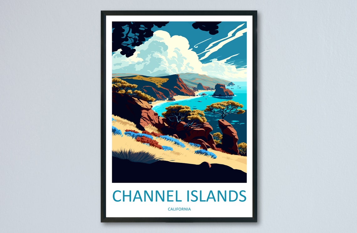 Channel Islands California Rugged Coastal Cliffs Travel Poster