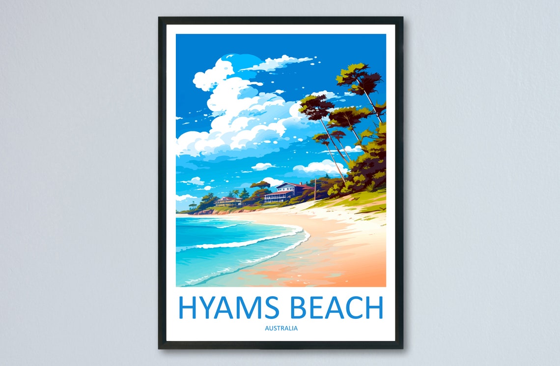 Hyams Beach Australia White Sand Curved Turquoise Bay Poster