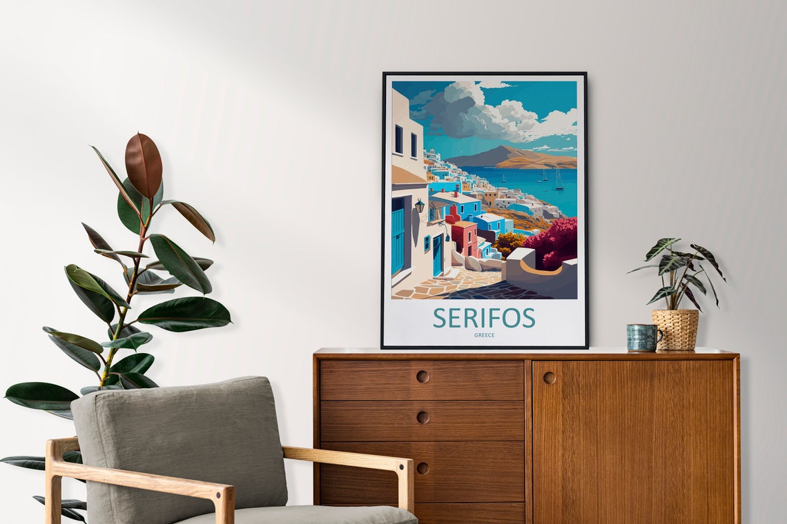 Serifos Greece Whitewashed Village Over The Aegean Sea Poster - Image 2