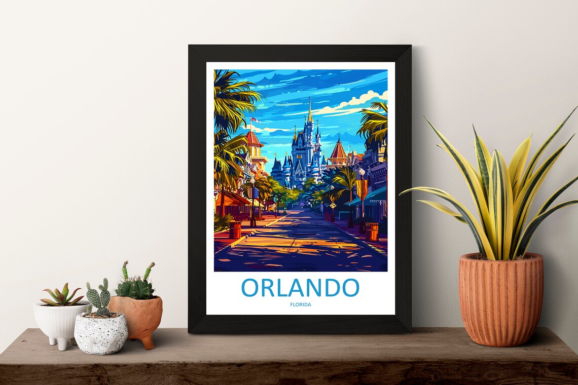 Orlando Wall Hanging Home Decor Travel Poster - Image 3