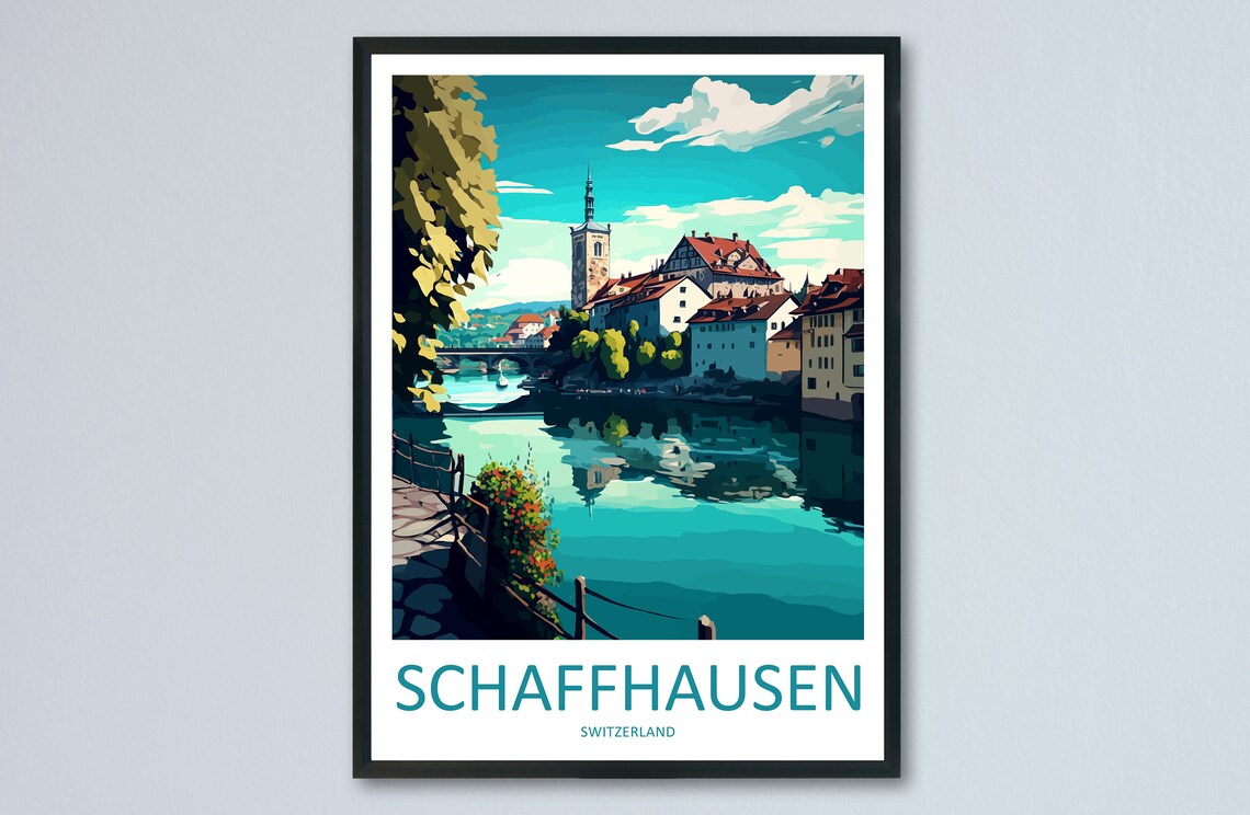 Schaffhausen Travel Poster, Switzerland Wall Art