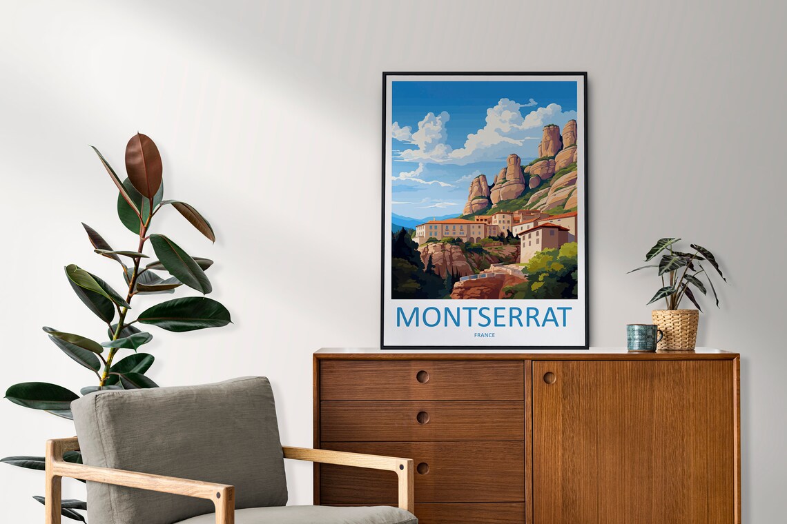 Montserrat Travel Poster, Spain Wall Art Print - Image 2