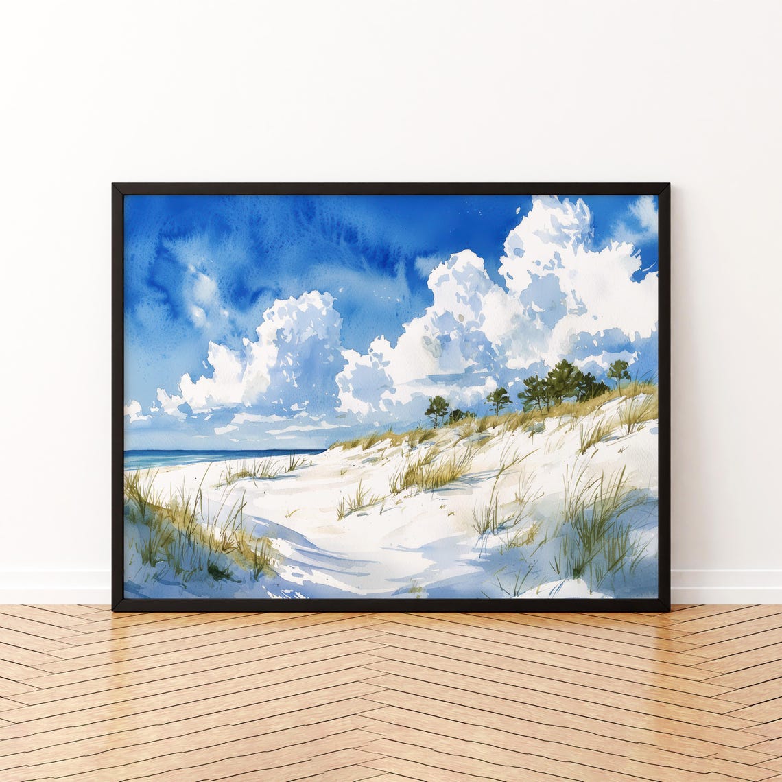 Gulf Islands National Seashore White Dunes Watercolor Beach Poster