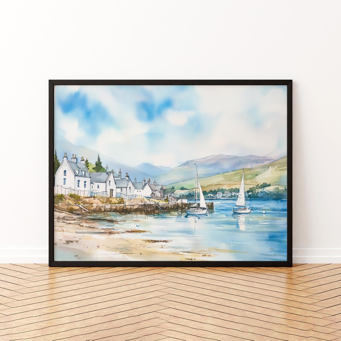 Ullapool Scotland Watercolor Travel Poster