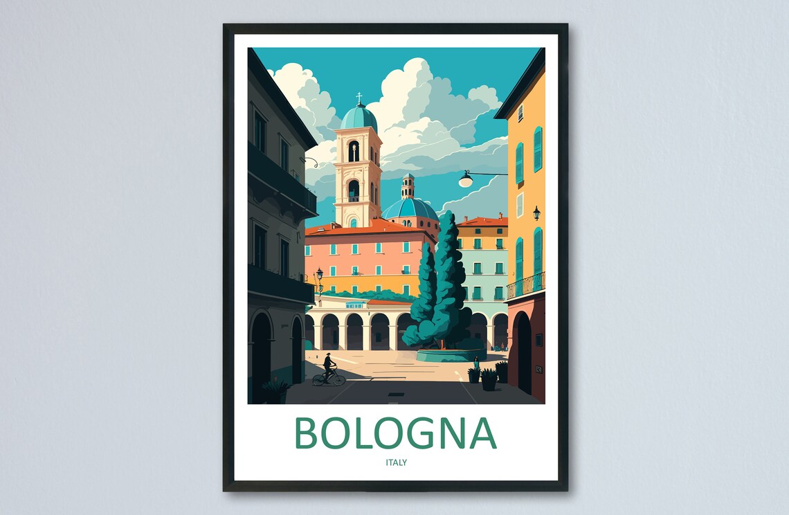 Bologna Travel Poster, Italy Wall Art Print