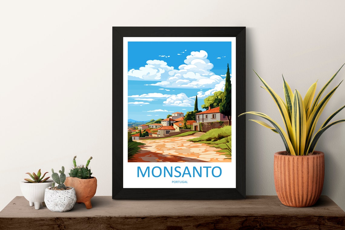 Monsanto Travel Print Wall Art Monsanto Wall Hanging Home Dcor Monsanto Gift Art Lovers Portugal Art Lover Gift Monsanto Wall Dcor - Image 3