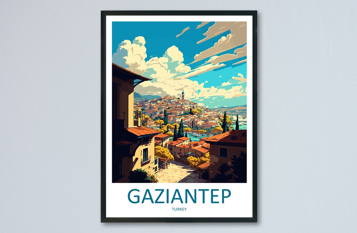Gaziantep Travel Poster, Turkey Place Print