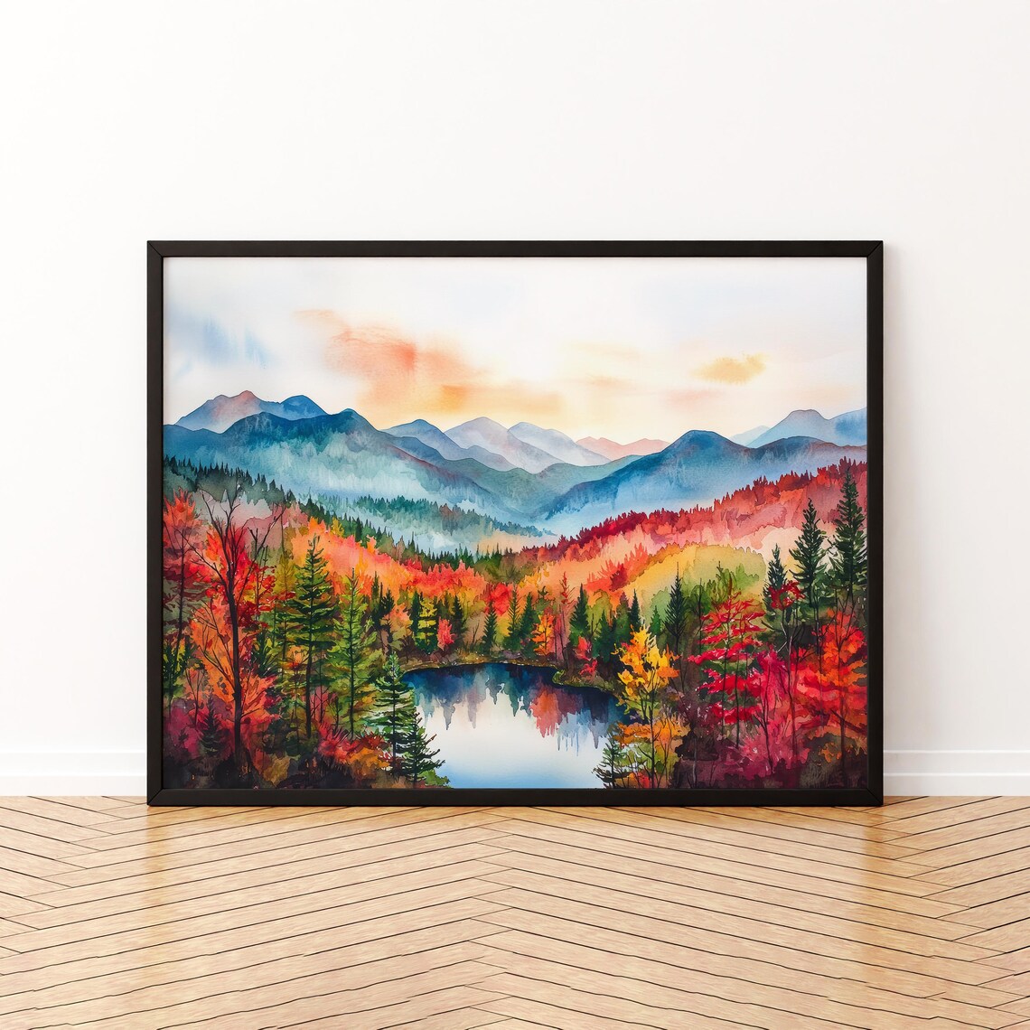 Adirondacks New York Watercolor Travel Poster