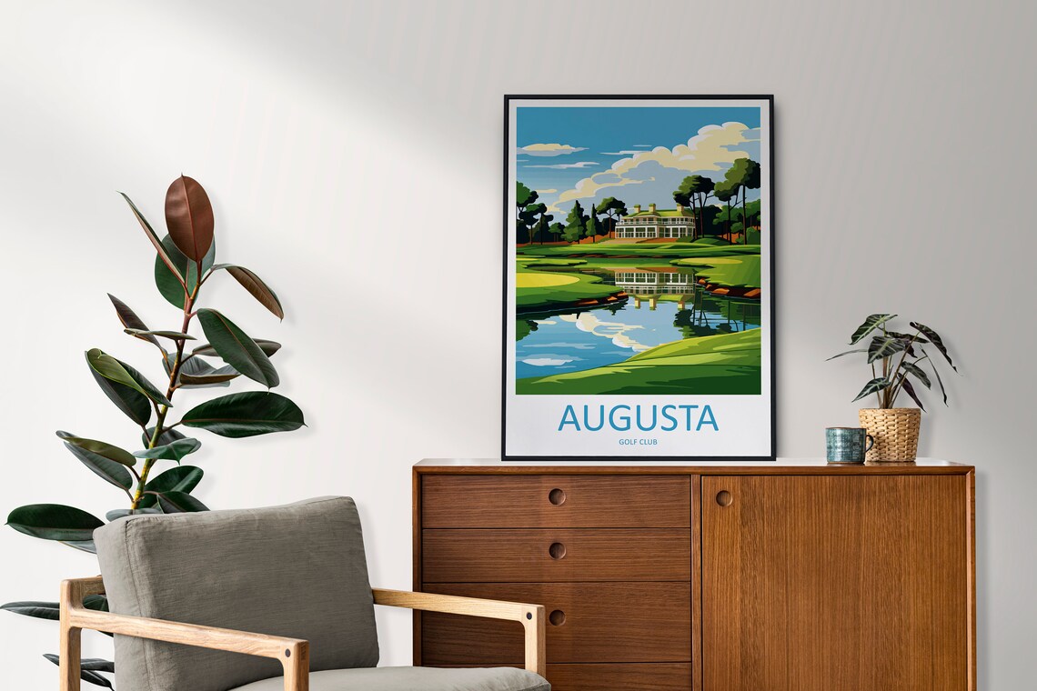Augusta Golf Course Travel Poster, Golf Course Art - Image 2
